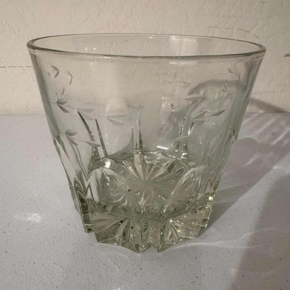 Vintage Glass Dish | Etched Floral Design - Picture 2 of 3